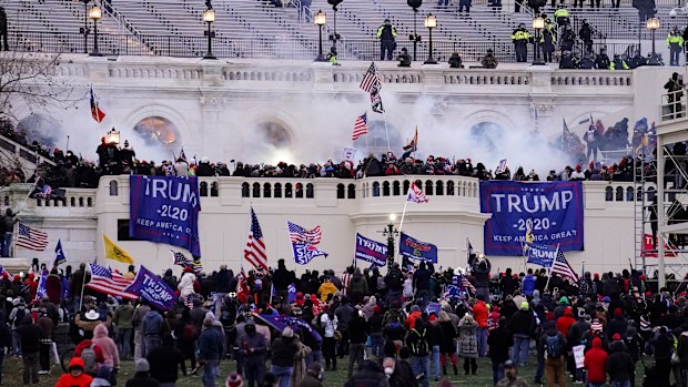 Violent protesters, loyal to President Donald Trump, stormed the Capitol on January 6, 2021, in Washington. 