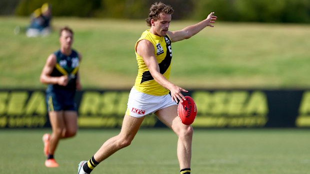 Defender Tom McCarthy in action for Richmond's VFL side. 