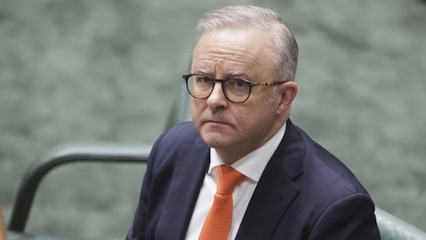 Prime Minister Anthony Albanese at the end of Question Time at Parliament House in Canberra on Wednesday 9 October 2024. fedpol Photo: Alex Ellinghausen