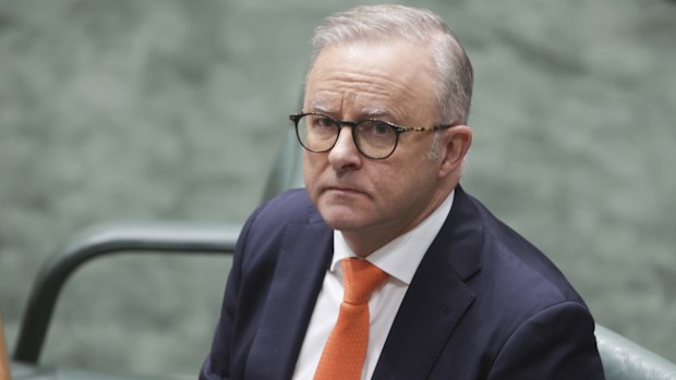 Prime Minister Anthony Albanese at the end of Question Time at Parliament House in Canberra on Wednesday 9 October 2024. fedpol Photo: Alex Ellinghausen