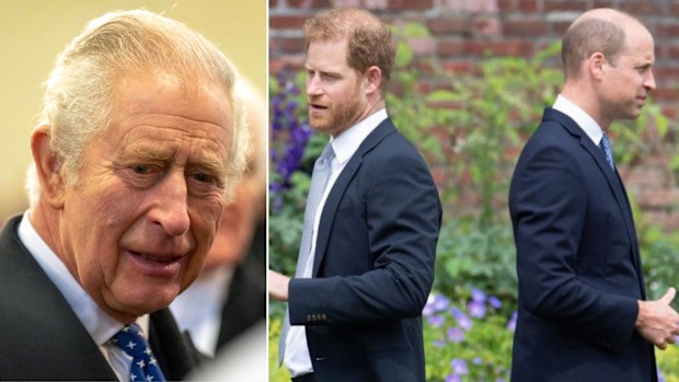 King Charles Prince Harry and Prince William