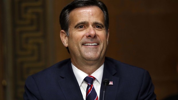 FILE - In this May 5, 2020, file photo, then-Rep. John Ratcliffe, R-Texas, and now Director of National Intelligence testifies before the Senate Intelligence Committee on Capitol Hill in Washington. Officials say Russia and Iran have obtained some voter registration data, aiming to interfere in the November election. (AP Photo/Andrew Harnik, Pool, File)