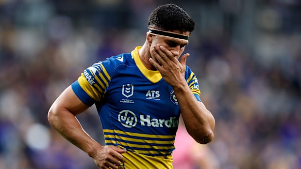 Dylan Brown in action for the Eels against the Panthers in round 19.