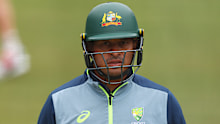 MELBOURNE, AUSTRALIA - DECEMBER 24: Usman Khawaja of Australia prepares to bat during an Australia nets session at Melbourne Cricket Ground on December 24, 2025 in Melbourne, Australia. (Photo by Morgan Hancock/Getty Images)