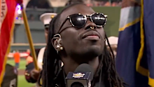 Eric Burton sing the US national anthem.