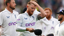 England's Ben Stokes looks dejected after day five of the first Ashes test match at Edgbaston, Birmingham. Picture date: Tuesday June 20, 2023. (Photo by Mike Egerton/PA Images via Getty Images)