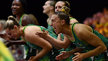 Sarah Klau of Australia during the Netball World Cup 2023, Semi Final 2 match between Jamaica and Australia at Cape Town International Convention Centre, Court 1 on August 05, 2023 in Cape Town, South Africa, (Photo by Ashley Vlotman/Gallo Images/Netball World Cup 2023)