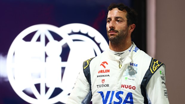 Daniel Ricciardo looks on after qualifying ahead of the  Singapore Grand Prix.