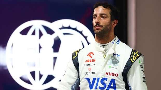 Daniel Ricciardo looks on after qualifying ahead of the  Singapore Grand Prix.