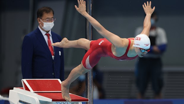Margaret MacNeil of Canada competes in Tokyo.
