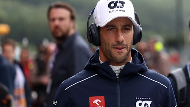 Daniel Ricciardo of AlphaTauri in the paddock before  the F1 Grand Prix of Belgium. (Photo by Marco Canoniero/LightRocket via Getty Images)