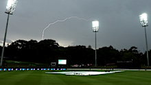 Lightning strikes at Drummoyne Oval. 