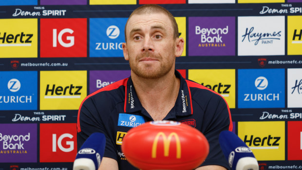 Simon Goodwin, Senior Coach of the Demons spoke after their loss to the Dogs in round 21.