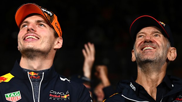 F1 world champion Max Verstappen (left) with Red Bull designer Adrian Newey.