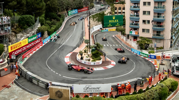 Sergio Perez leads the Monaco Grand Prix.