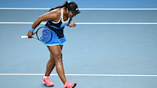 Destanee Aiava celebrates a point against Greet Minnen in the first round of the 2025 Australian Open.