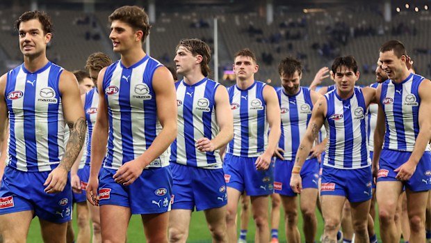 North Melbourne after their loss to Fremantle. 