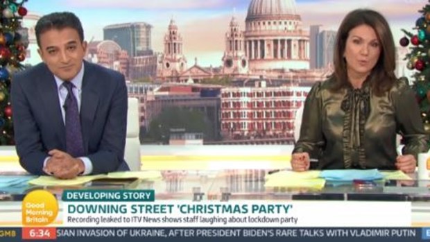 Adil Ray and Susanna Reid on Good Morning Britain slam the government's response to leaked Christmas party video