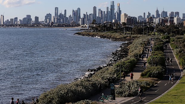 Melbourne from Elwood Beach.