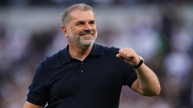 Tottenham Hotspur manager Ange Postecoglou gestures after the Premier League match at the Tottenham Hotspur Stadium, London. Picture date: Saturday August 19, 2023. (Photo by John Walton/PA Images via Getty Images)