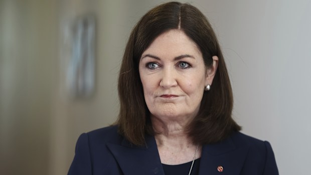 Senator Sarah Henderson during a doorstop interview in the press gallery at Parliament House in Canberra on Monday 3 November 2025.