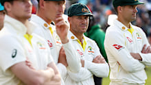David Warner of Australia looks on following the Ashes series wrapping up.