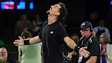 ADELAIDE, AUSTRALIA - JANUARY 12: Thanasi Kokkinakis of Australia celebrates defeating Sebastian Korda of the USA during day one of the 2026 Adelaide International at Memorial Drive on January 12, 2026 in Adelaide, Australia. (Photo by Sarah Reed/Getty Images)
