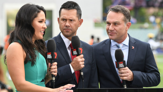 Michael Slater (right) is a cricket commentator for Channel 7.