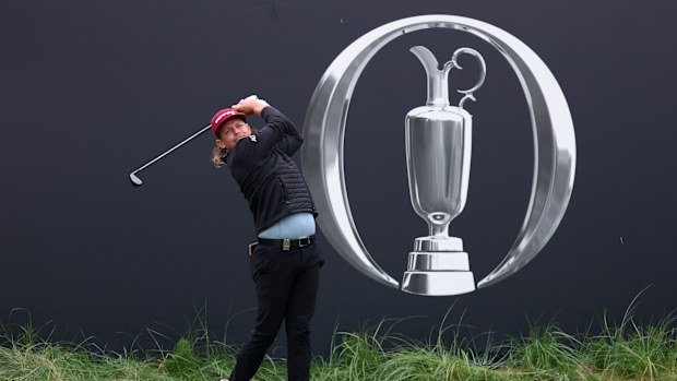 Cameron Smith of Australia tees off on the first hole during a practice round prior to The 153rd Open Championship at Royal Portrush Golf Club on July 15, 2025 in Portrush, Northern Ireland. (Photo by Warren Little/Getty Images)