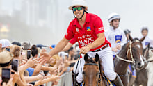 Billy Slater meets the crowd  at the Magic Millions barrier draw.