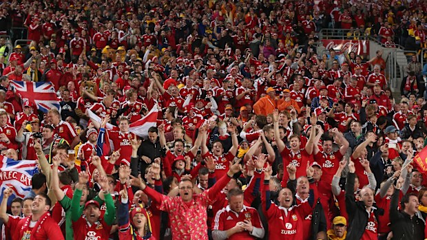 Lions taraftarları 2013 Testi sırasında Sydney'de.