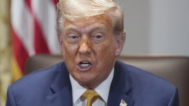 President Donald Trump speaks during a cabinet meeting at the White House, Tuesday, July 8, 2025, in Washington. (AP Photo/Evan Vucci)