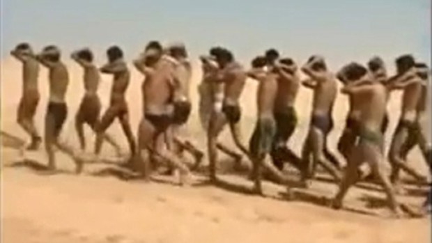 Graphic video has been released of Islamic State fighters executing Syrian soldiers. 