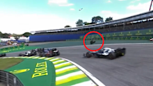 Daniel Ricciardo's rear wing was hit by a tyre. 
