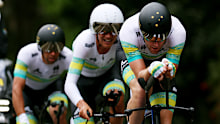 Luke Durbridge, Michael Matthews and Luke Plapp of Australia.