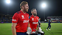 Bairstow and Salt walk from the field after their Super Eight victory. 