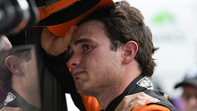 McLaren's Pato O'Ward of Mexico reacts after finishing second in the 108th Indianapolis 500.