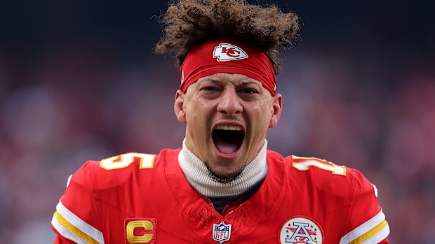 Patrick Mahomes of the Kansas City Chiefs is pictured prior to the AFC Divisional Playoff against the Houston Texans.