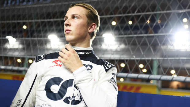 Liam Lawson of New Zealand and Scuderia AlphaTauri prepares to drive on the grid during the F1 Grand Prix of Singapore at Marina Bay Street Circuit on September 17, 2023 in Singapore, Singapore. (Photo by Rudy Carezzevoli/Getty Images)