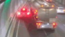 Extraordinary CCTV vision from inside the Burnley Tunnel shows the fuel tanker seemingly unaware of a Mitsubishi Pajero in its path as it indicated and moved into the left outbound lane about 9.15pm.