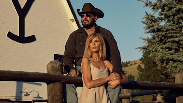 Yellowstone Season 5 part 2 L-R: Cole Hauser as Rip Wheeler and Kelly Reilly as Beth Dutton on episode 513 of Paramount Network's Yellowstone
