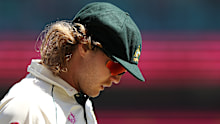 Will Pucovski of Australia fielding during day three of the Third Test match against India.