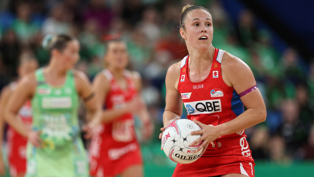 Pig Hadley in actie voor NSW Swifts. 