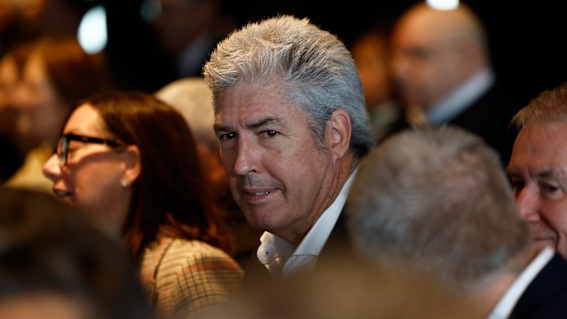 Carlton legend Stephen Kernahan at Robert Walls' funeral.