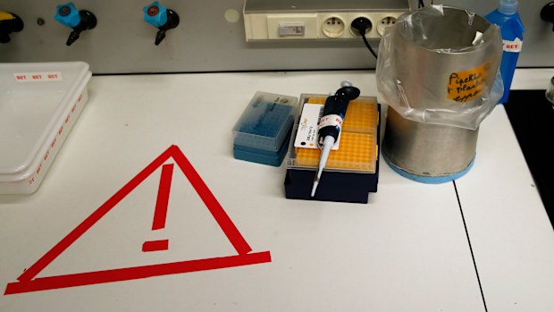 View of a lab in the vaccine innovation department at Pasteur Institute in Paris, Thursday, Feb. 6, 2020. 