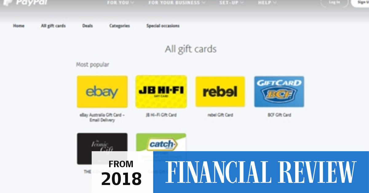 PayPal disrupts $2.5b gift card market with digital shopfront