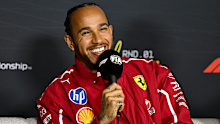 Lewis Hamilton of Great Britain and Scuderia Ferrari is interviewed in the Press Conference during previews ahead of the F1 Grand Prix of Australia at Albert Park Grand Prix Circuit on March 13, 2025 in Melbourne, Australia. (Photo by Mark Sutton - Formula 1/Formula 1 via Getty Images)