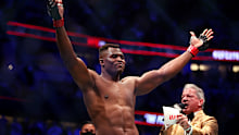ANAHEIM, CALIFORNIA - JANUARY 22: Francis Ngannou of Cameroon looks on against Ciryl Gane of France prior to their heavyweight title fight during the UFC 270 event  at Honda Center on January 22, 2022 in Anaheim, California. (Photo by Katelyn Mulcahy/Getty Images)