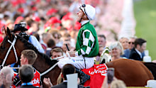 James McDonald soaks in the feeling of winning the Cox Plate.