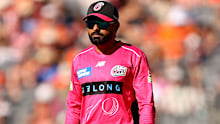 PERTH, AUSTRALIA - JANUARY 20: Babar Azam of the Sixers looks on during the BBL Qualifier match between Perth Scorchers and Sydney Sixers at Optus Stadium, on January 20, 2026, in Perth, Australia (Photo by Janelle St Pierre - CA/Cricket Australia via Getty Images)